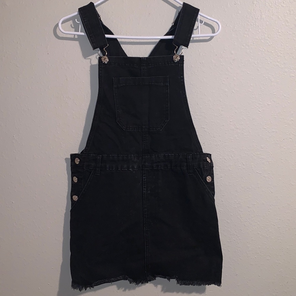 Black Denim Overall Dress